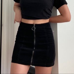 Corduroy black zip up skirt from forever 21 :)